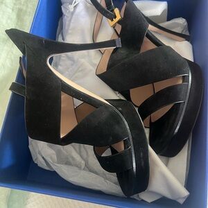 STUART WEITZMAN Hester Suede Platform Slingback Sandals